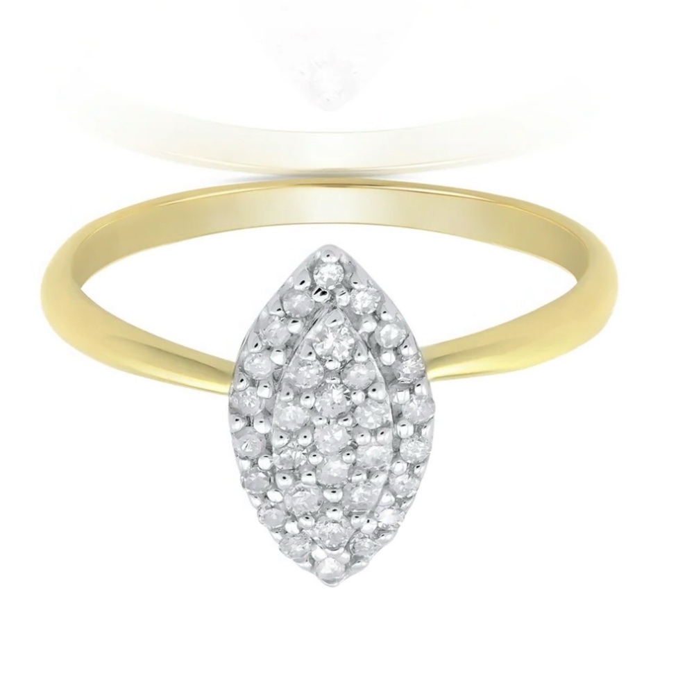 Gold and Silver Marquise Ring